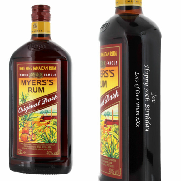 Personalised Myers Original Dark Rum 70cl Prestige Drinks